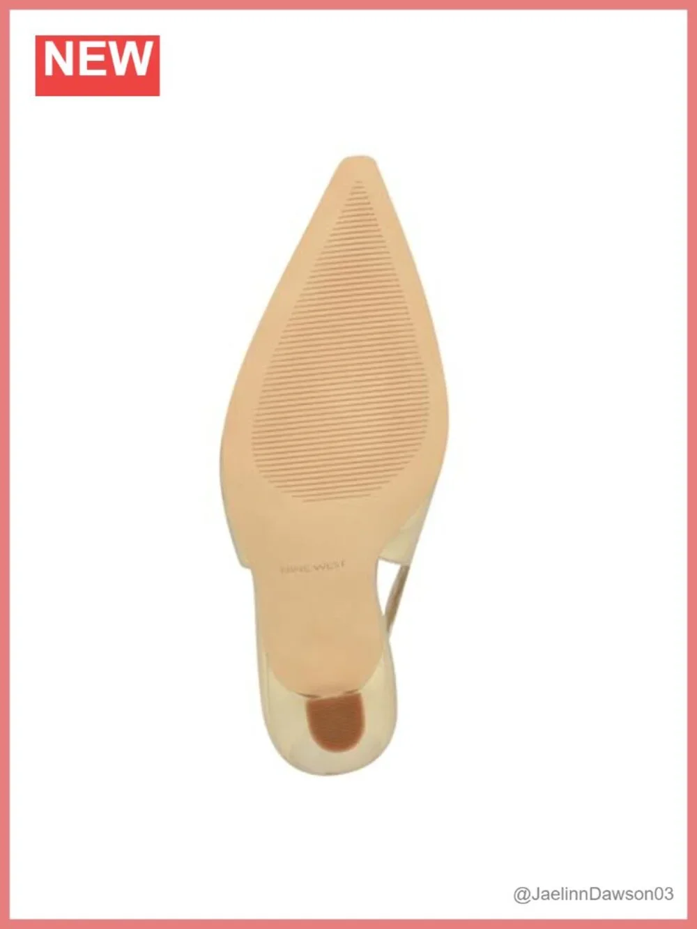 Nine West Veroni Womens Stiletto Heels Faux Leather Pointed Toe Gold Chain